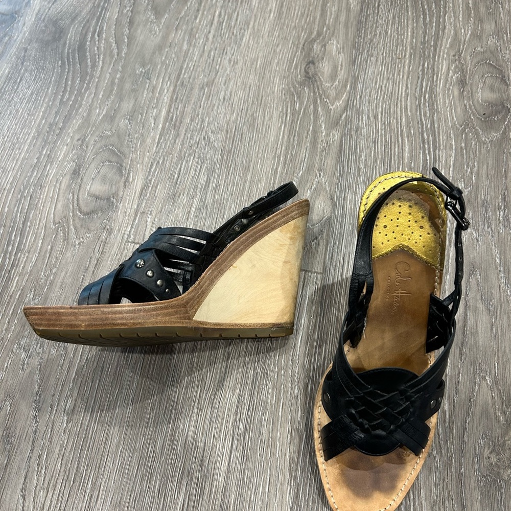 Cole Haan Black Woven Sandals